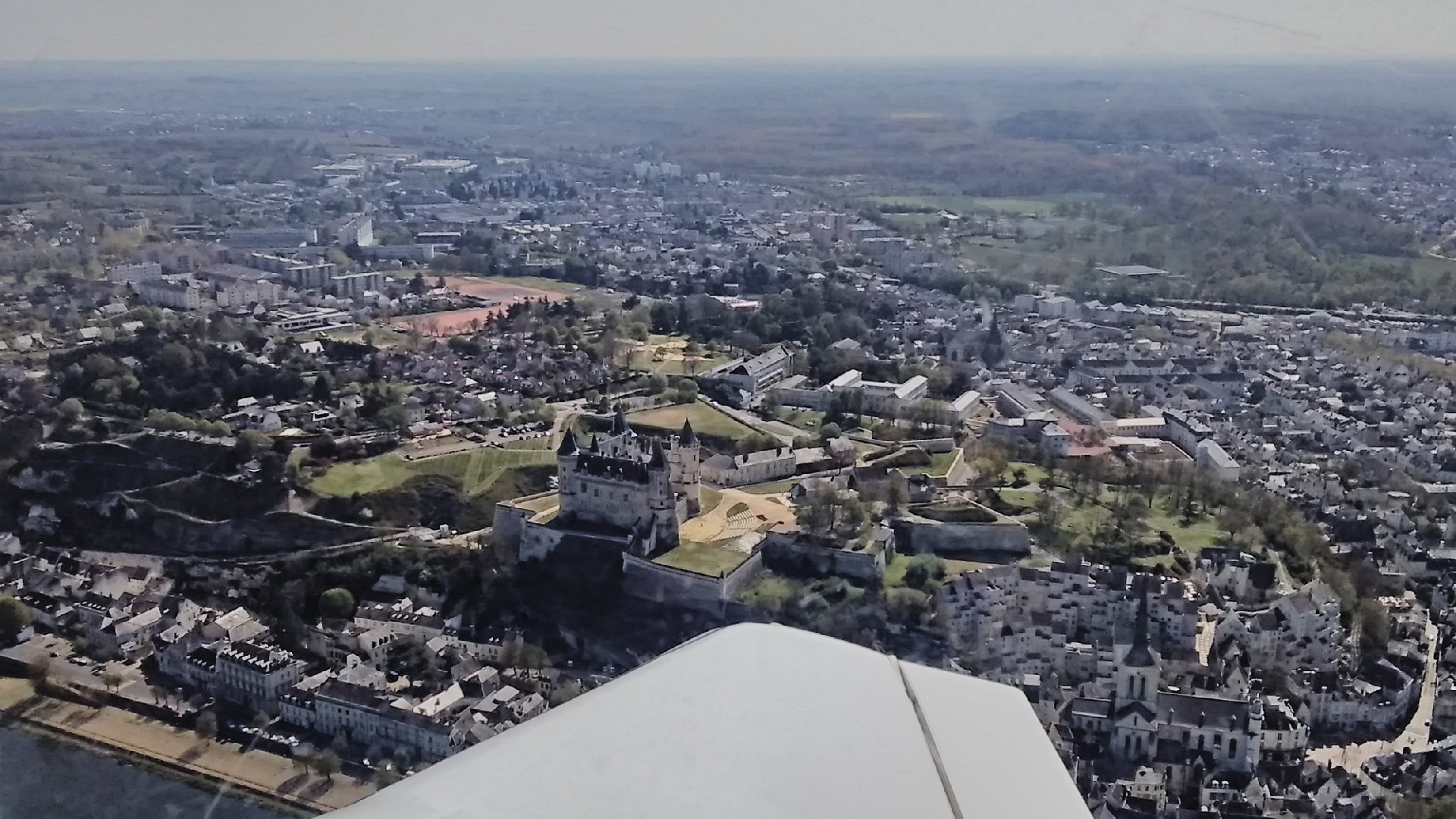 Overflying chateau of Saumur